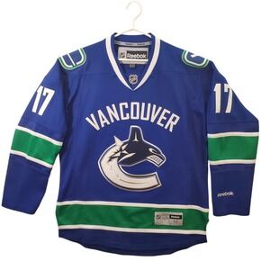 Reebok Vancouver Canucks Ryan Kesler 17 NHL Hockey Jersey Mens Medium Blue Whale